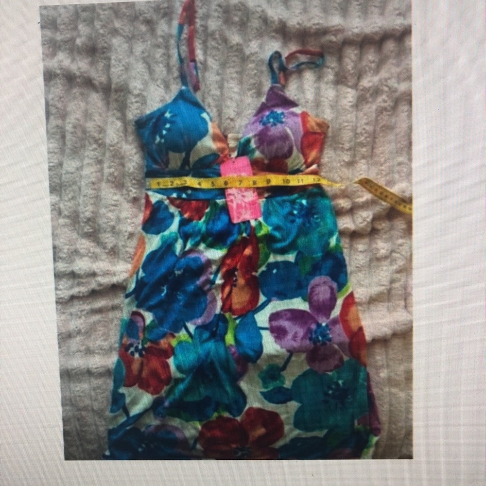 Floral Print Blue Multi Kids One-Piece Dress